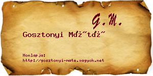 Gosztonyi Máté névjegykártya